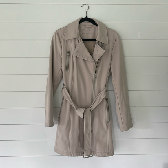 Cream Mid Length Fall Jacket - Picture 1 of 5